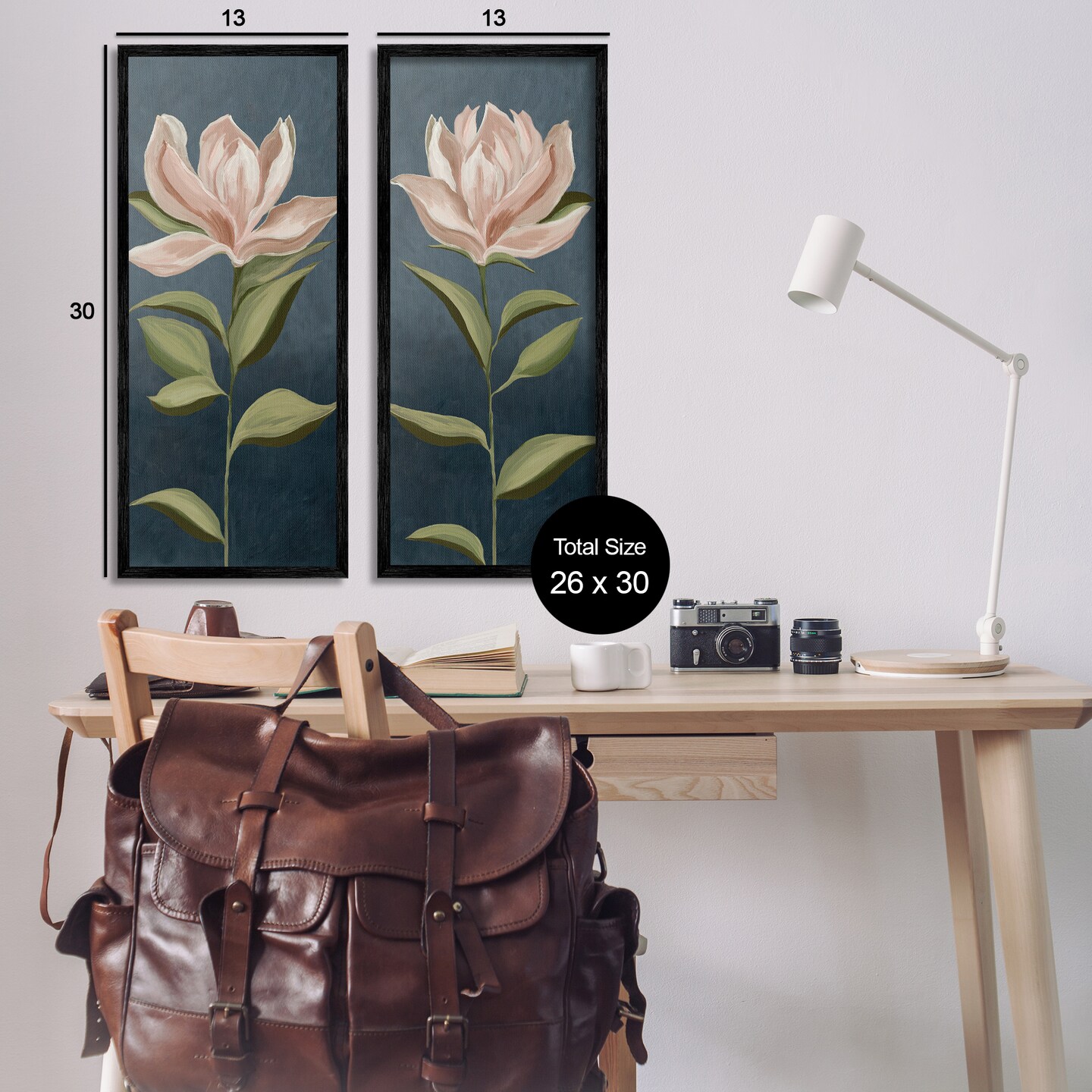 Stupell Industries Pink Petaled Blooms 2pc Framed Giclee Wall Art Set Design by Jacob Q