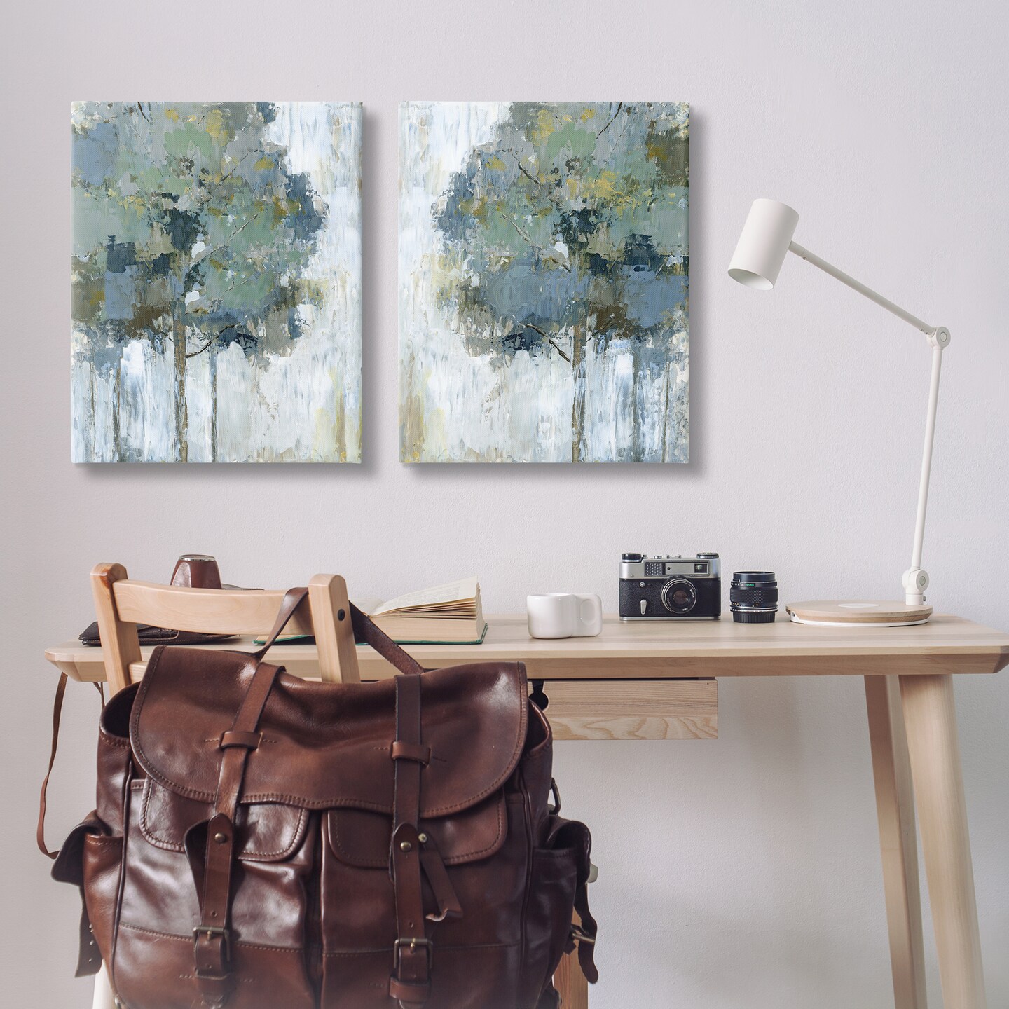 Stupell Industries Tree Impressions Abstract 2pc Canvas Wall Art Set Design by Nan