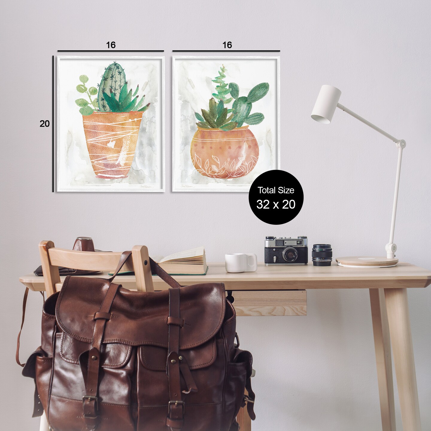 Stupell Industries Boho Cacti &#x26; Succulents 2pc Framed Giclee Wall Art Set Design by Carol Robinson