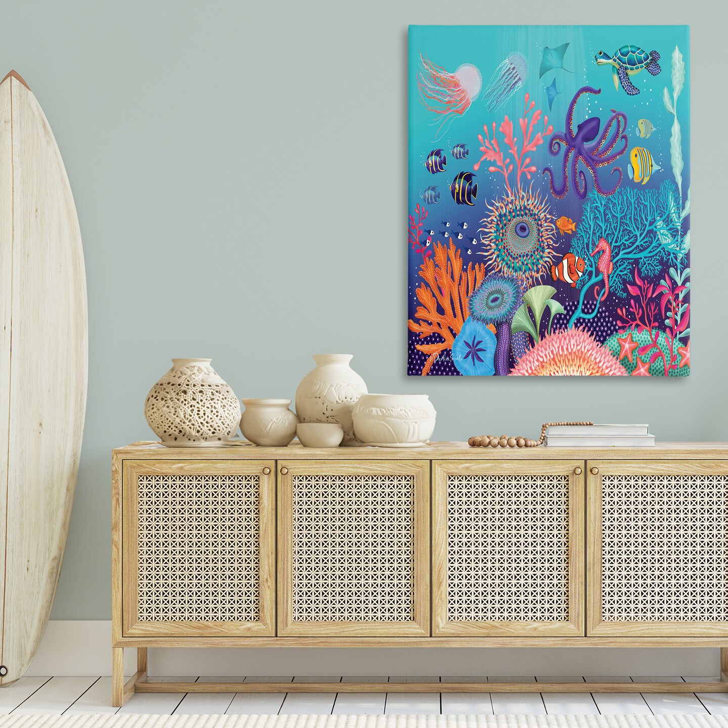 Stupell Industries Magical Underwater Reef Canvas Wall Art Design by Darlene Seale