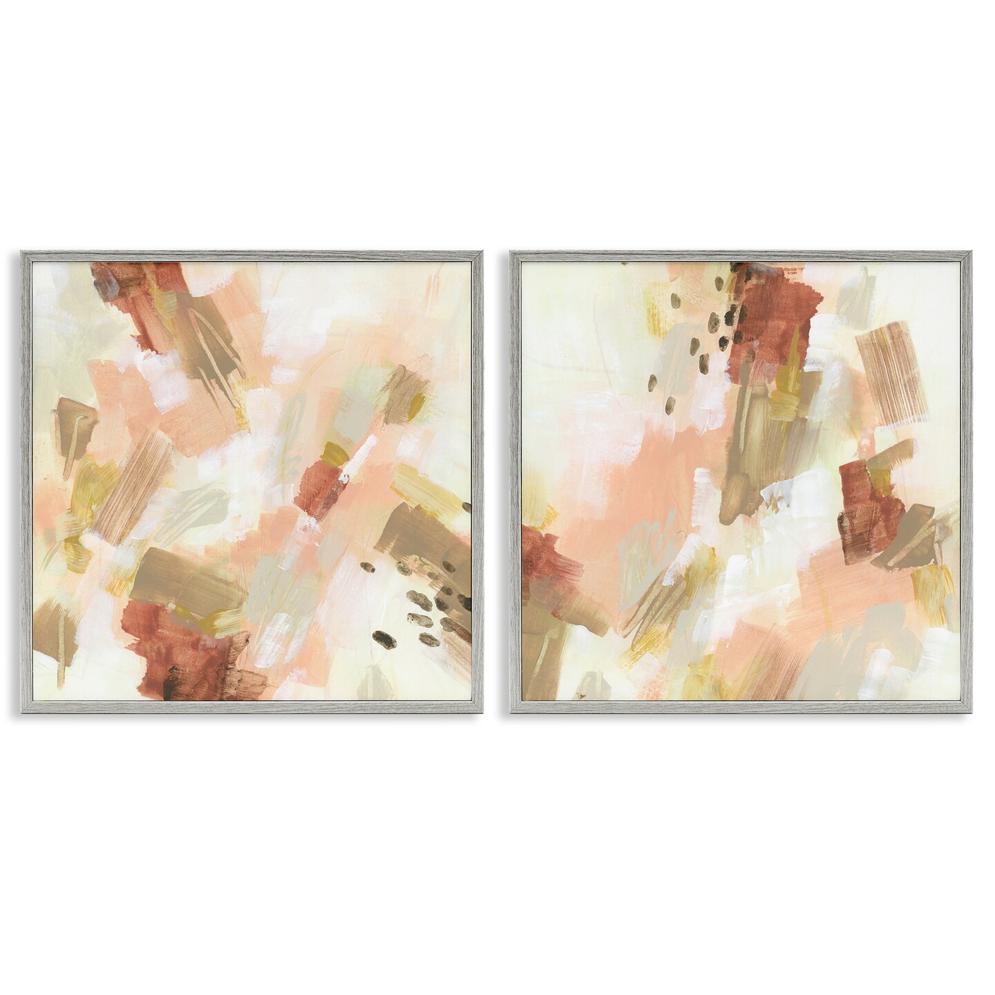 Stupell Industries Energetic Beige Palette 2pc Framed Giclee Wall Art Set Design by June Erica Vess