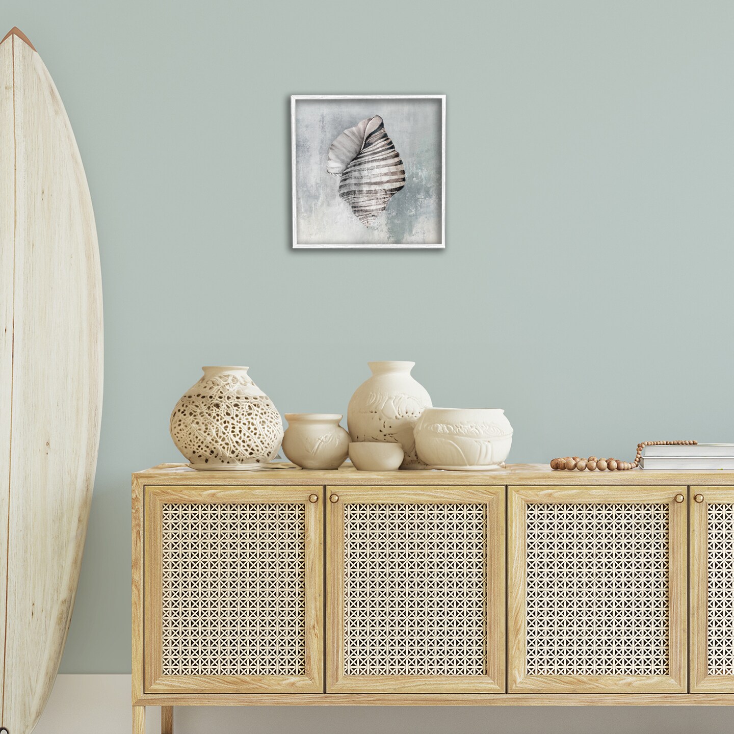 Stupell Industries Organic Twisted Seashell Framed Giclee Wall Art Design by Eli Jones