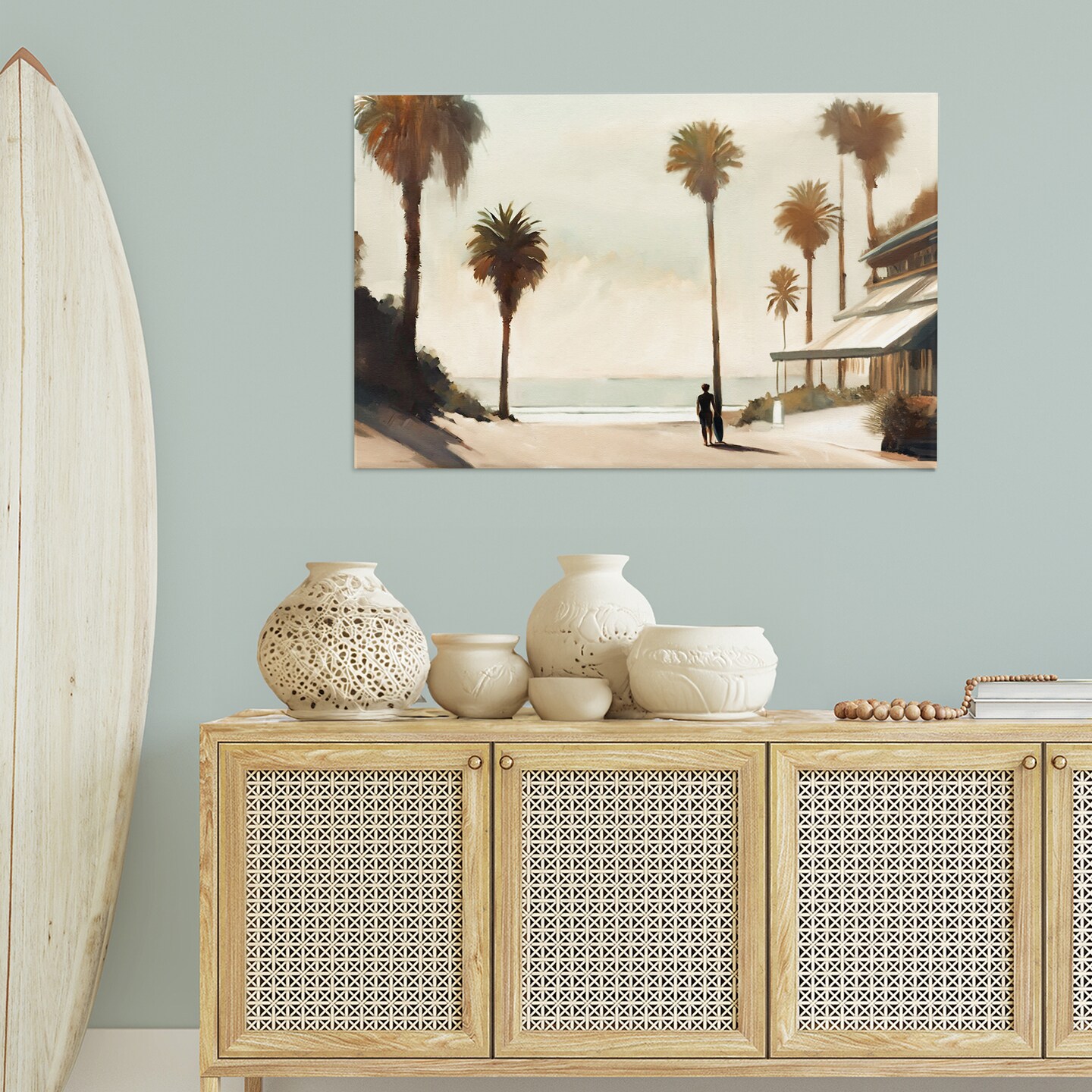 Stupell Industries Tropical Caf&#xE9; Del Mar Canvas Wall Art Design by Noah Bay