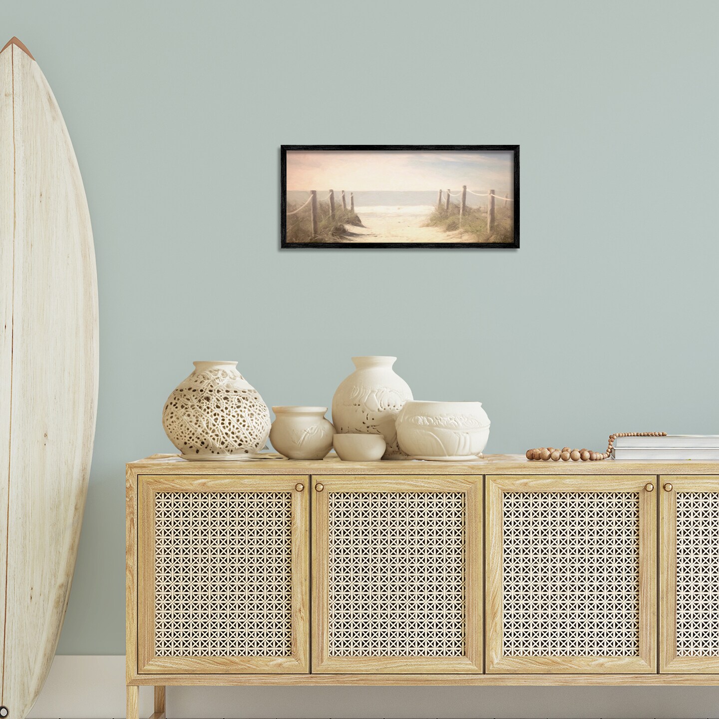 Stupell Industries Dreamy Coastal Walkway Framed Giclee Wall Art Design by Graffi*tee Studios