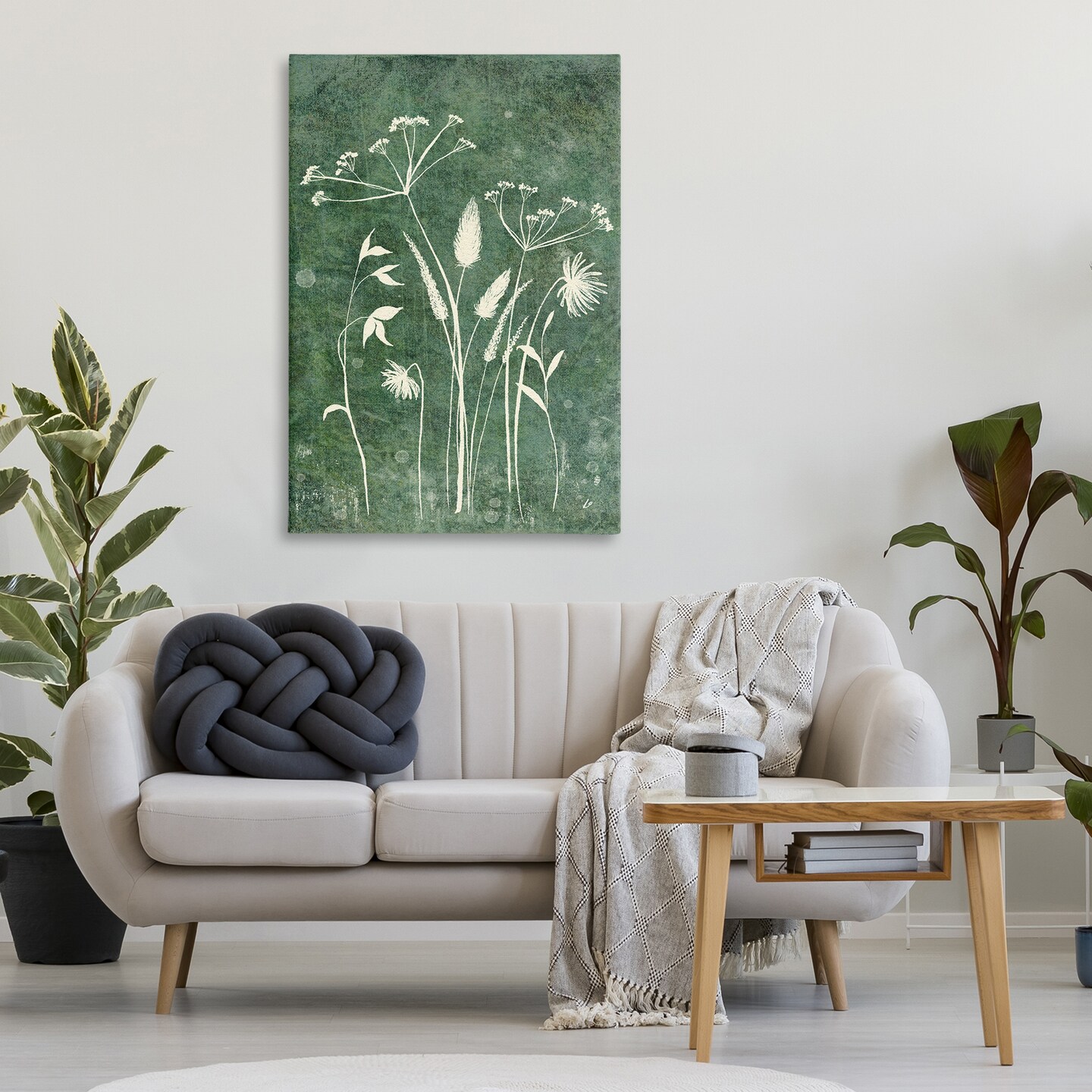 Stupell Industries Wildflowers on Rustic Green Canvas Wall Art Design by Lydia Orange