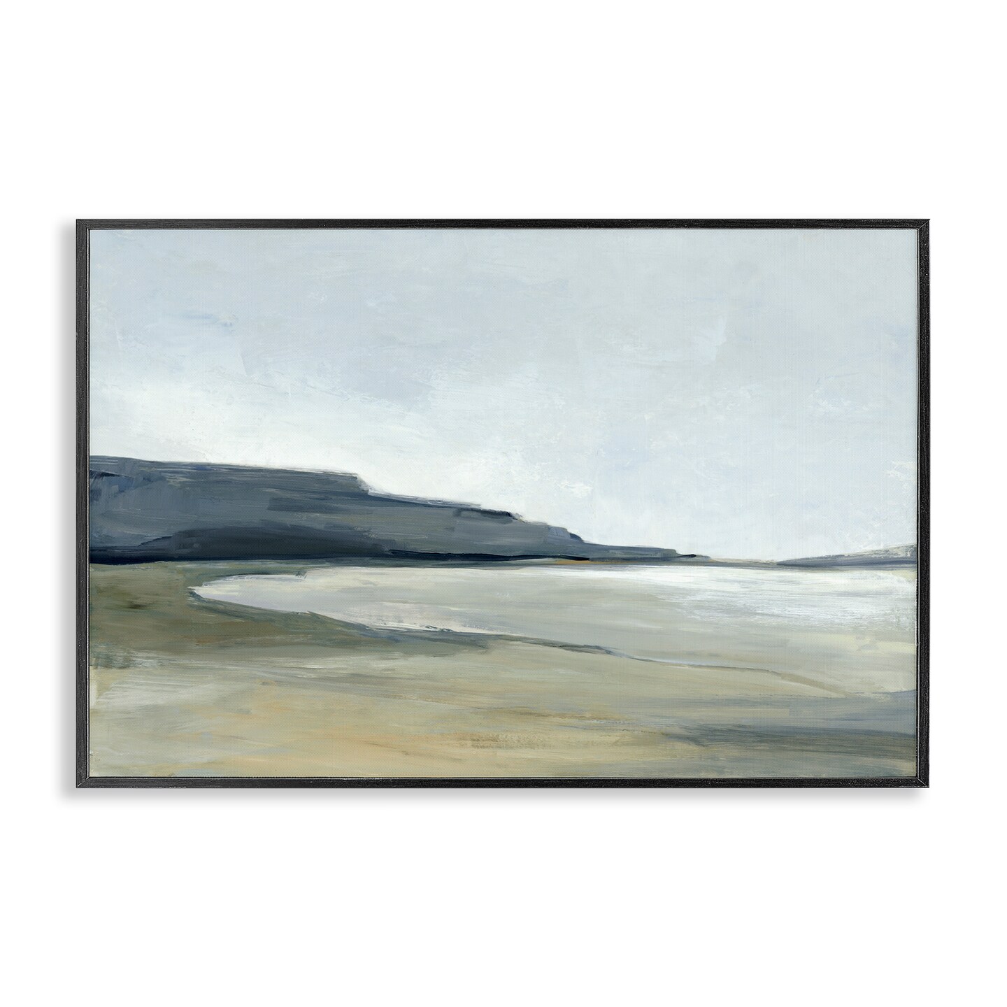 Stupell Industries Muted Coastline Cliff Framed Giclee Wall Art Design by Hannah Dawson