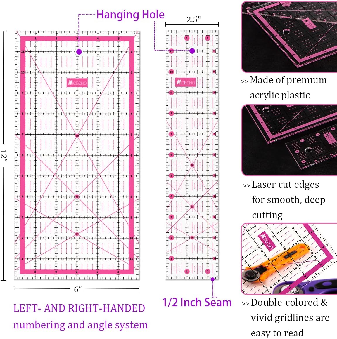 Rotary Cutter Set, Sewing Quilting Supplies,45mm &#x26; 28 mm Fabric Cutters,8 Rotary Cutter Blades,A3 Cutting Mat for Sewing,6x12 &#x26; 2.5x12 In Quilting Rulers,Ideal Quilt kits for Lovers &#x26; Beginners