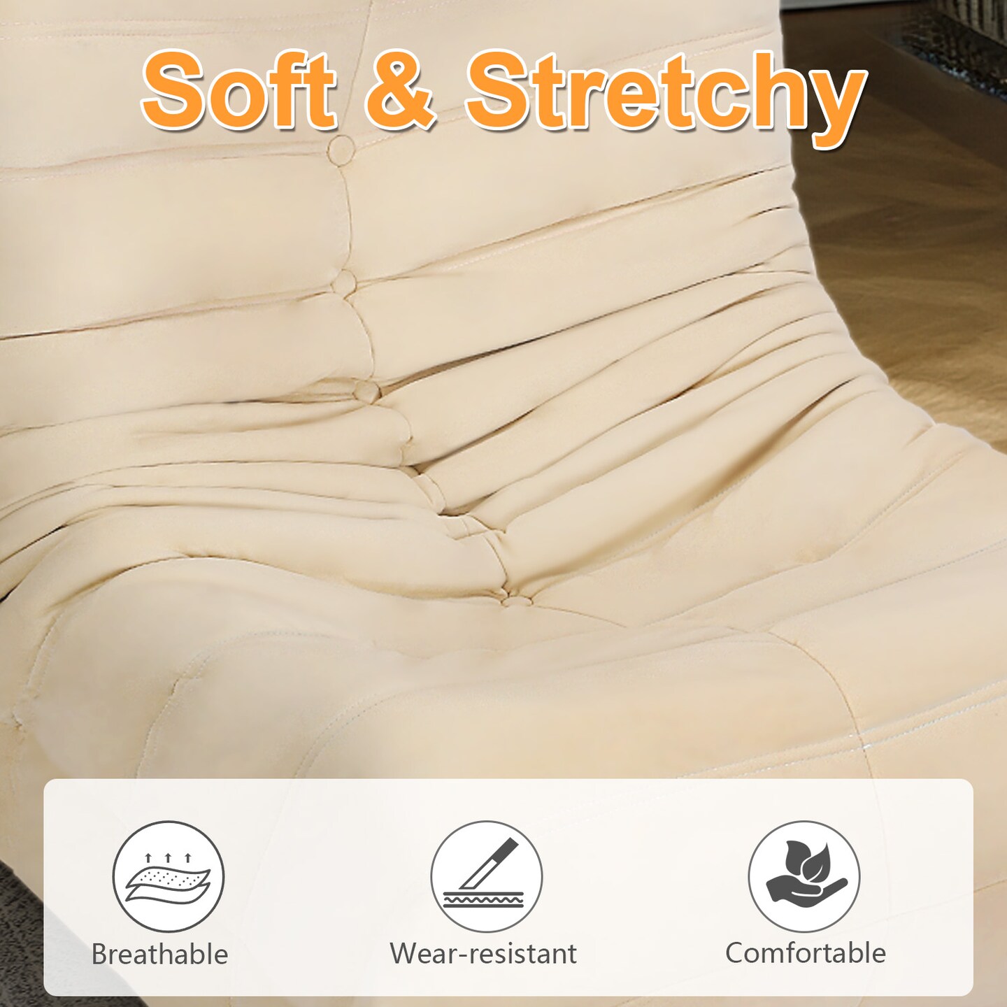 Memory Foam Tufted Lazy Caterpillar Sofa For Reading Room, Game Room, Living Room, Bedroom, Apartment, Lounge, Office