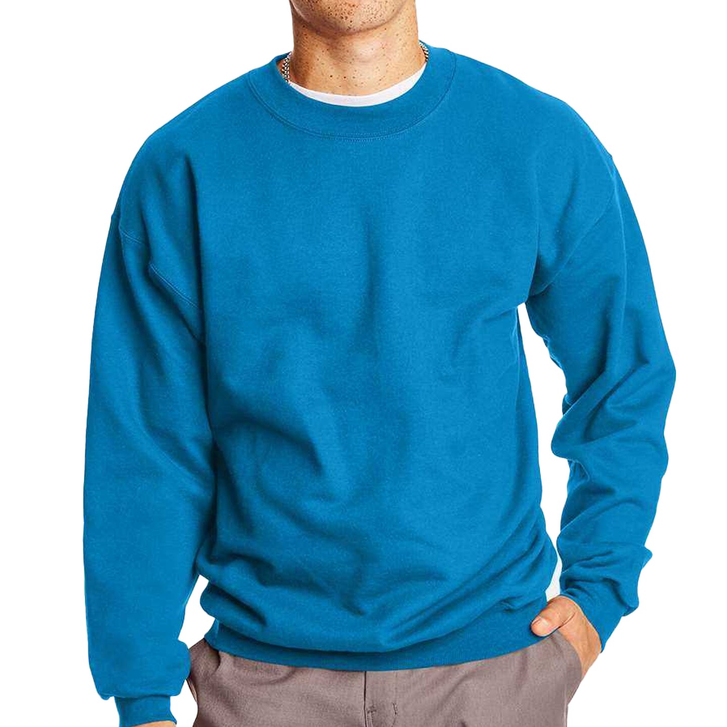 Hanes Adult Men's Long Sleeve Heavyweight Ultimate Cotton Crewneck