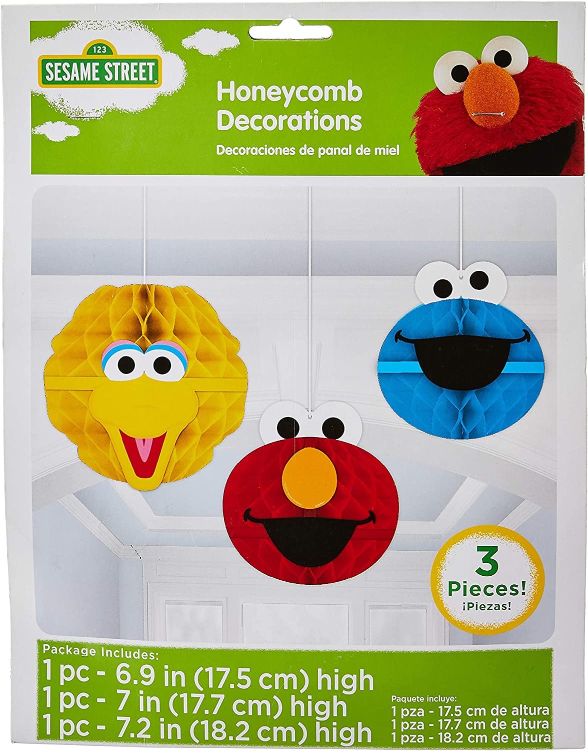 Sesame Street&#xAE; Honeycomb Decorations - 3ct