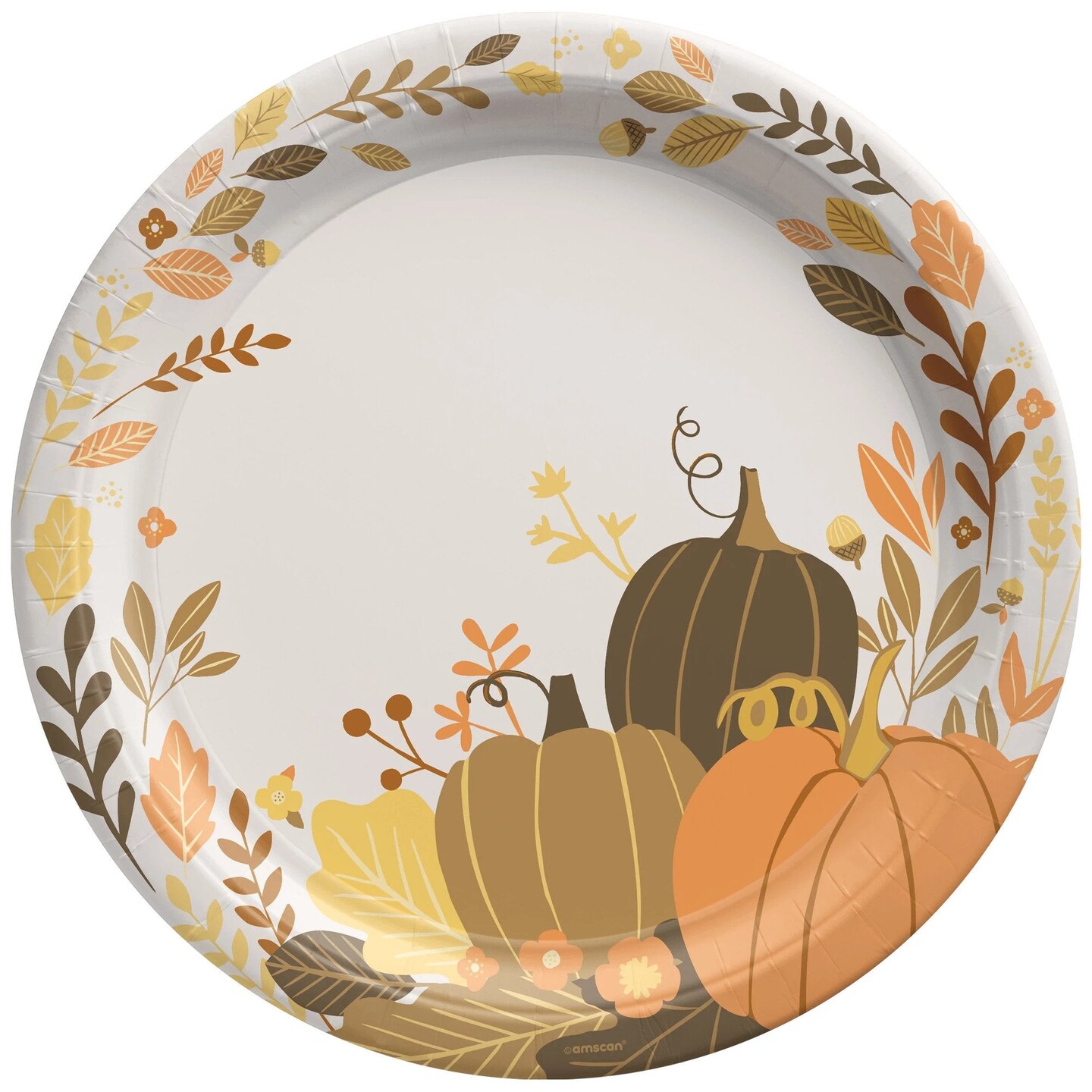 Golden Autumn 10.5&#x22; Round Plates - 8ct