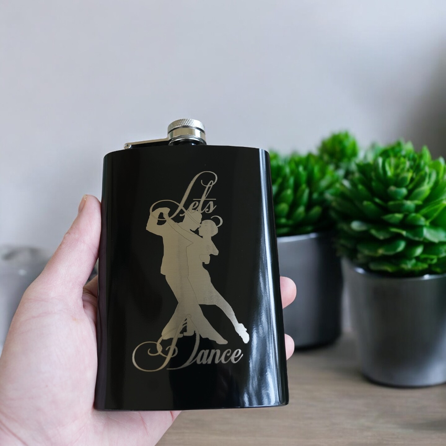 8oz BLACK Let&#x27;s Dance Flask