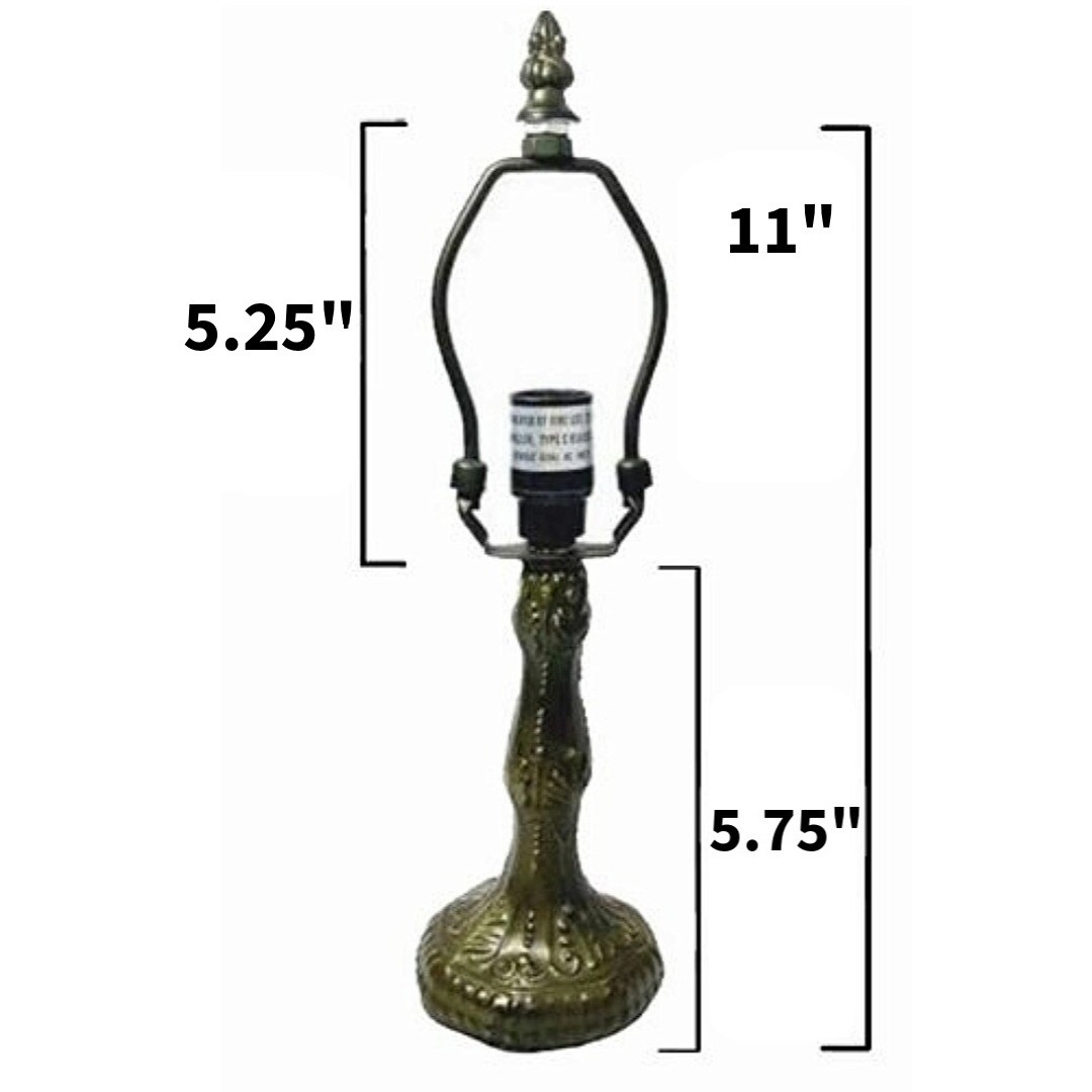 Pompeii Metal Lamp Base, Dark Bronze Finish With Gold Highlights, Nicely Weighted, 11" Tall