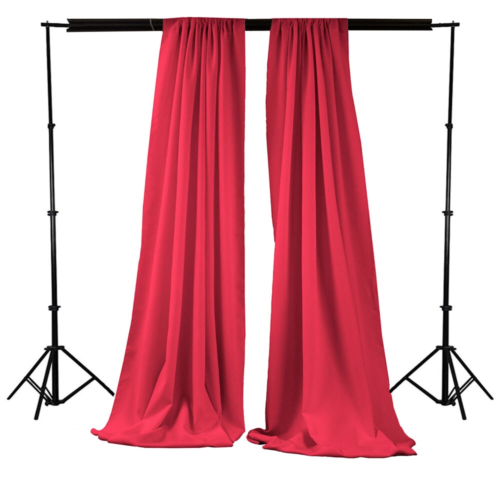 Pack of 2 Polyester Poplin Backdrop Drapes 96 x 58 Inch Semi-Opaque Event Panels
