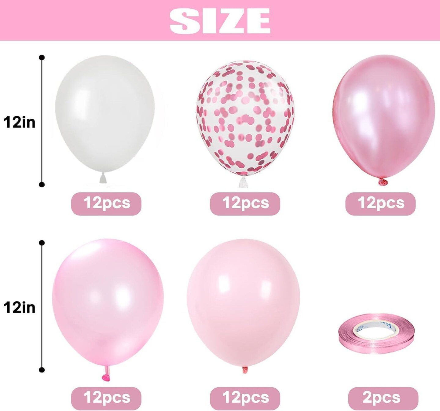 60 Pcs Light Pink Latex Balloons