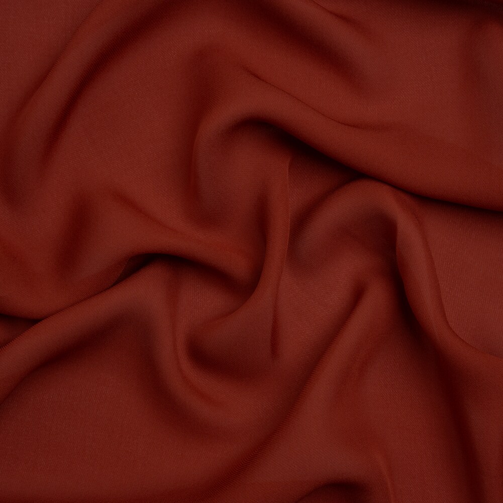1 Yard Mahogany Silk Double Georgette Fabric Premium Collection Drapey Solid 44 Inch Width