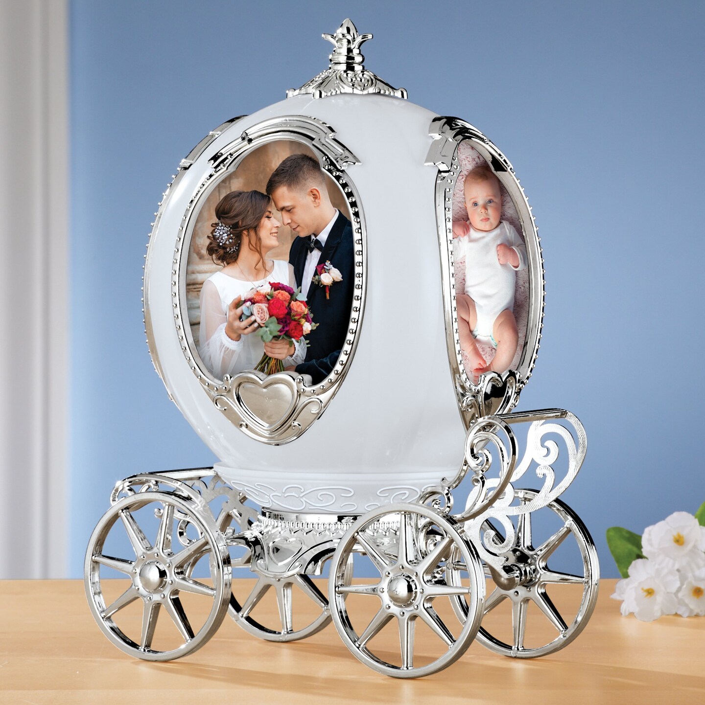 Collections Etc Unique Musical Carriage Picture Frame, Holds 4 Pictures
