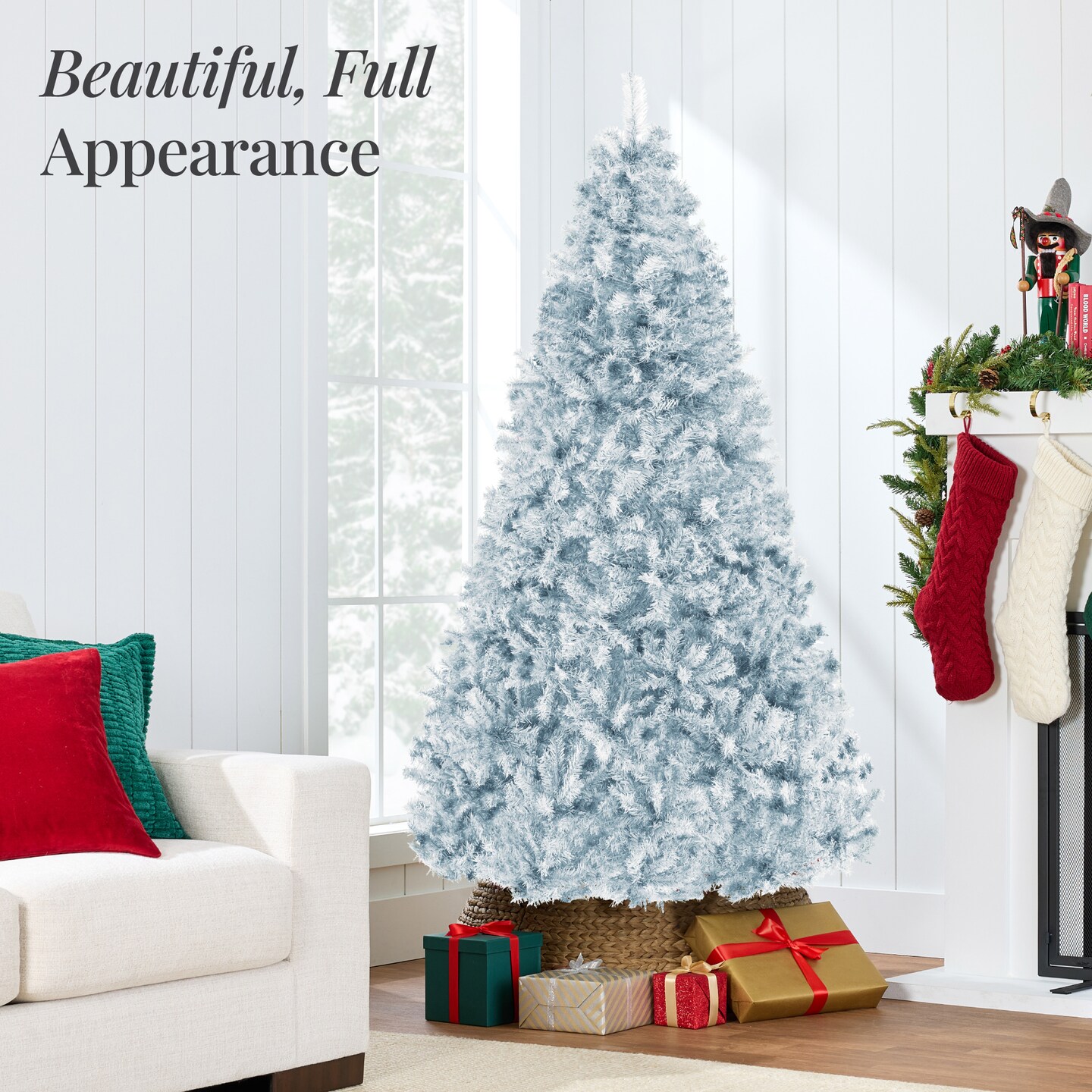Best Choice Products Artificial Christmas Tree, Premium Unlit Pine Design, Dense Branches w/Easy Assembly - Ice Blue
