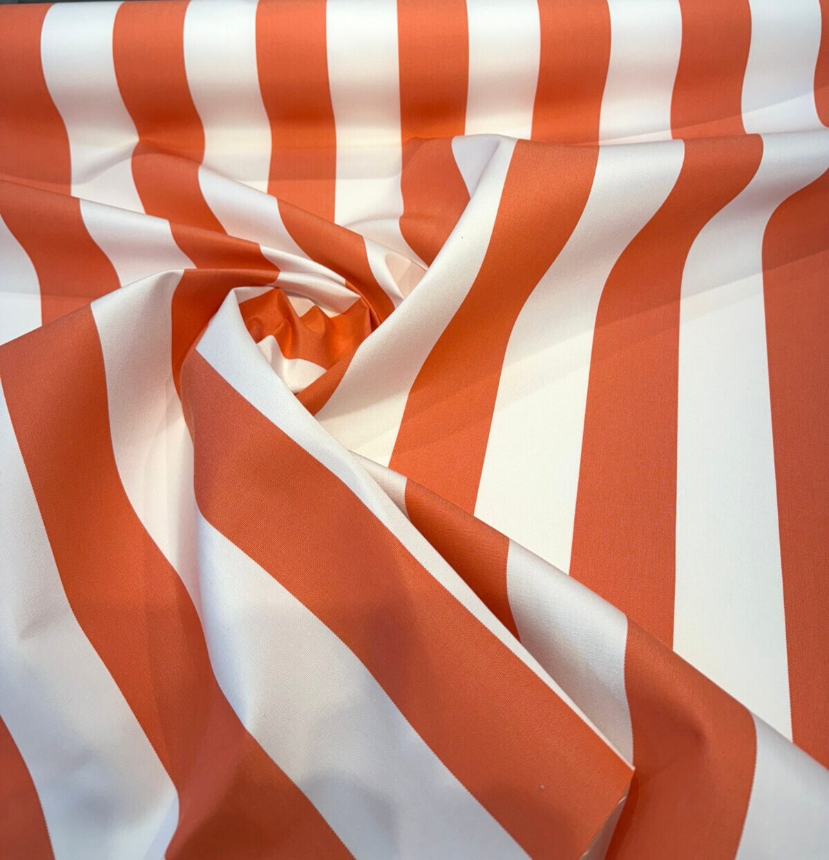1 Yard Townsend Melon Orange Stripe Outdoor Performance Upholstery Fabric 54 Inch Width