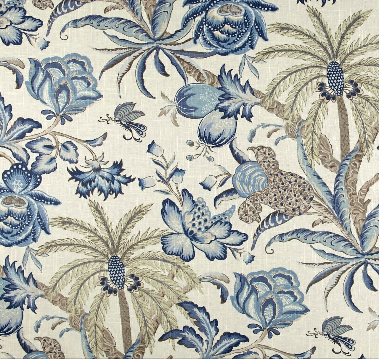 1 Yard Exotic Curiosity Porcelain Tropical Upholstery Fabric 54 Inches Wide