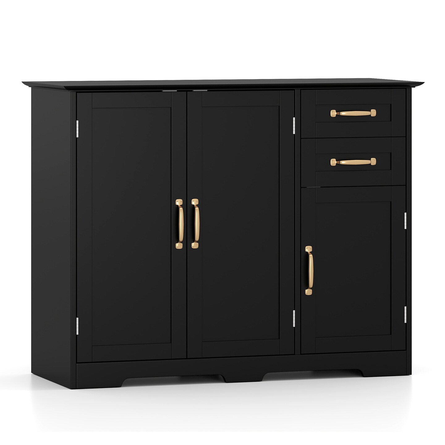 MDF Sideboard Cabinet With 2 Doors Drawers Bottom Shelf Contemporary Style