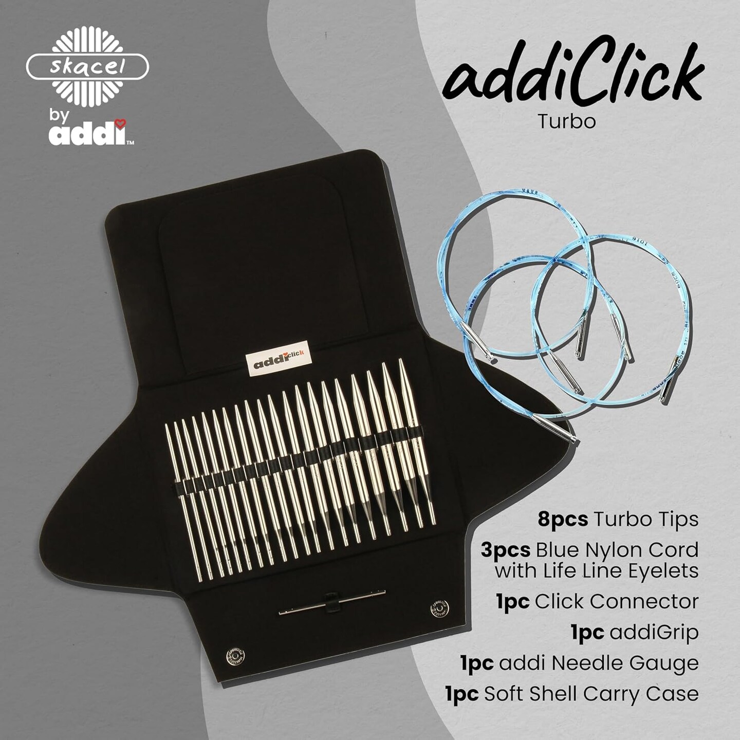 Skacel by Addi AddiClick Turbo Interchangeable Circular Knitting Needle Set