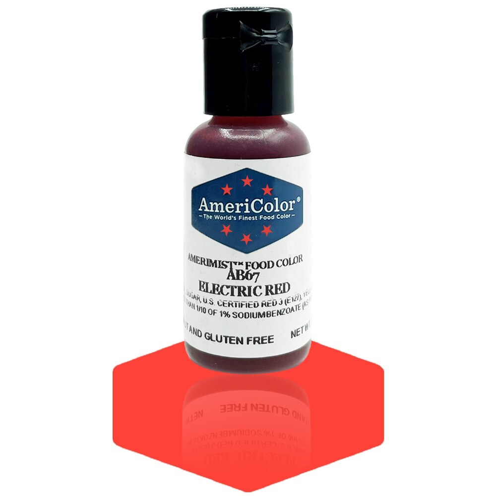 AmeriColor, Electric Red, .65 Ounce, AmeriMist Airbrush Food Coloring