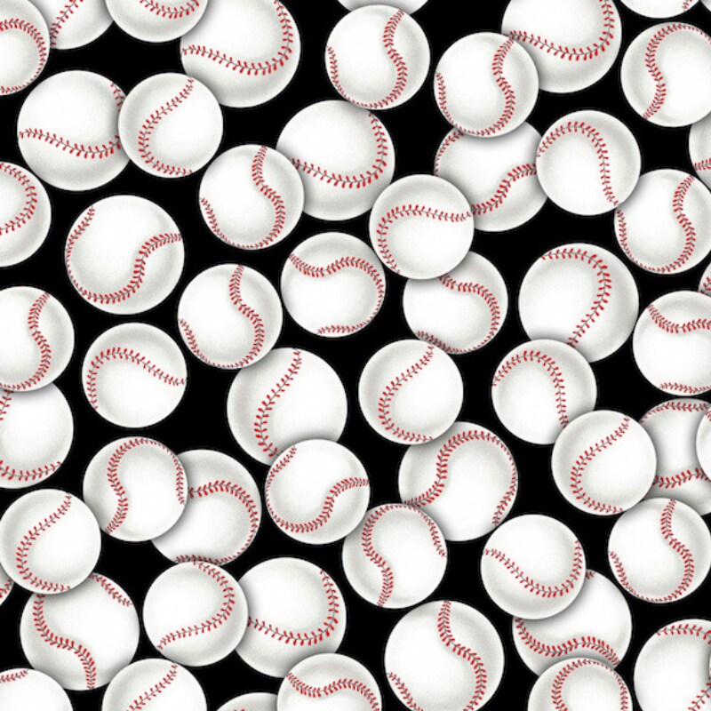 Baseball Anti-Pill No-Sew Throw Fleece Fabric Kit (72x60)