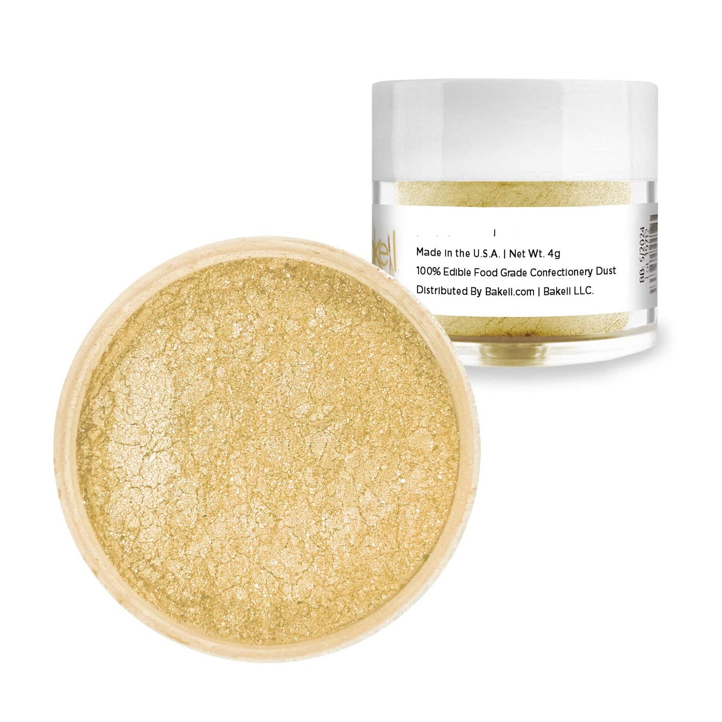 4 Gram Kosher Food Grade Edible Luster Dust Pale Gold Pearlized Shimmer for Decorating Desserts