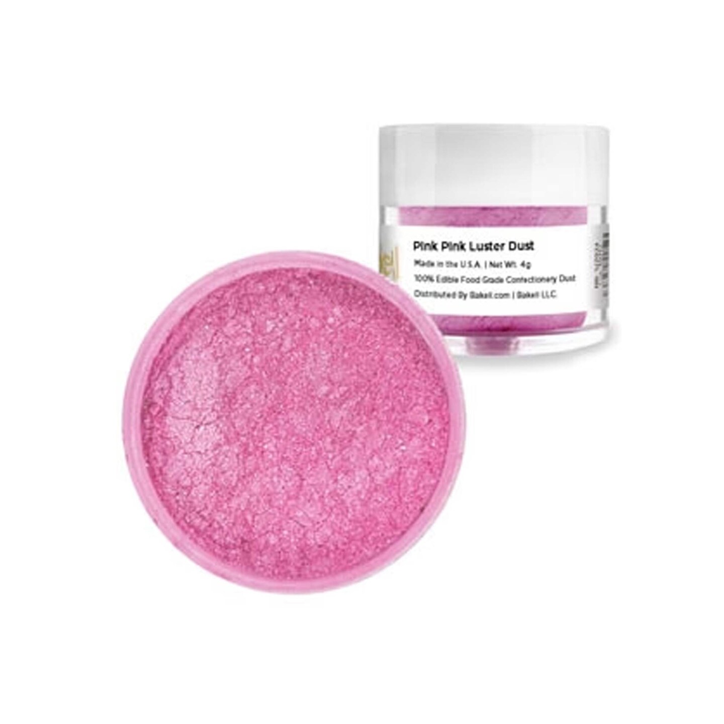 4 Gram Kosher Shimmer Dust Edible Pink Pink Pearlized Luster for Cake Fondant and Sugar Flowers