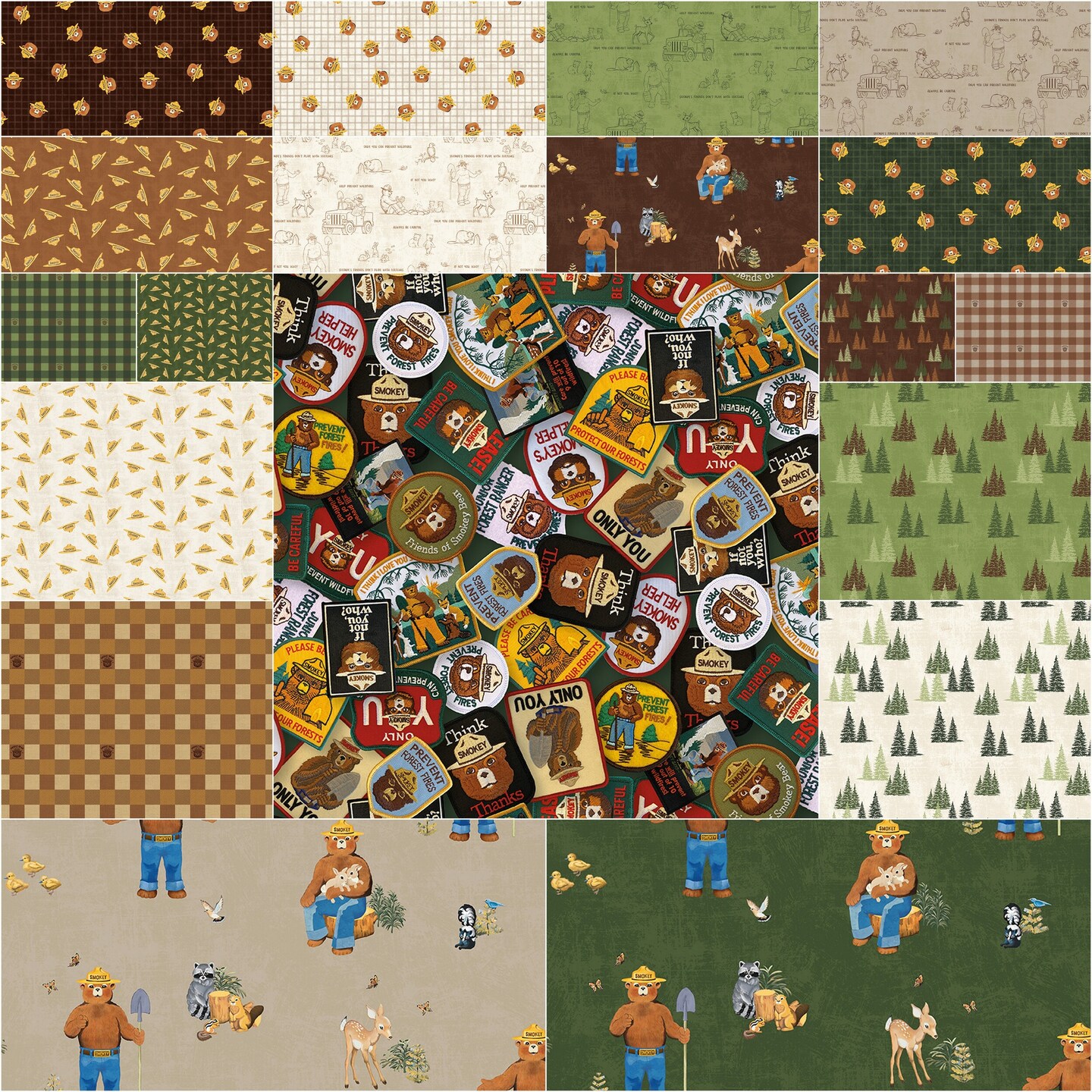 Friends of Smokey the Bear Fat Quarter Bundle by Riley Blake Designs for Riley Blake (FQ-16500-19)