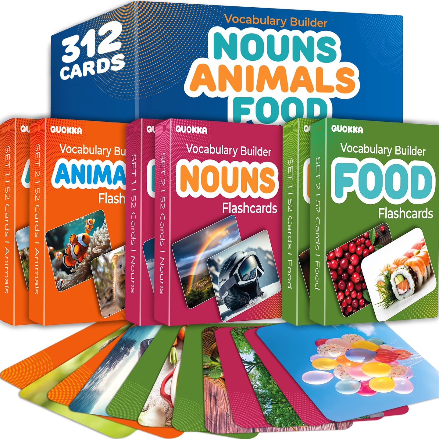 312 Flash Cards Set for Speech Therapy & Vocabulary Building Activities