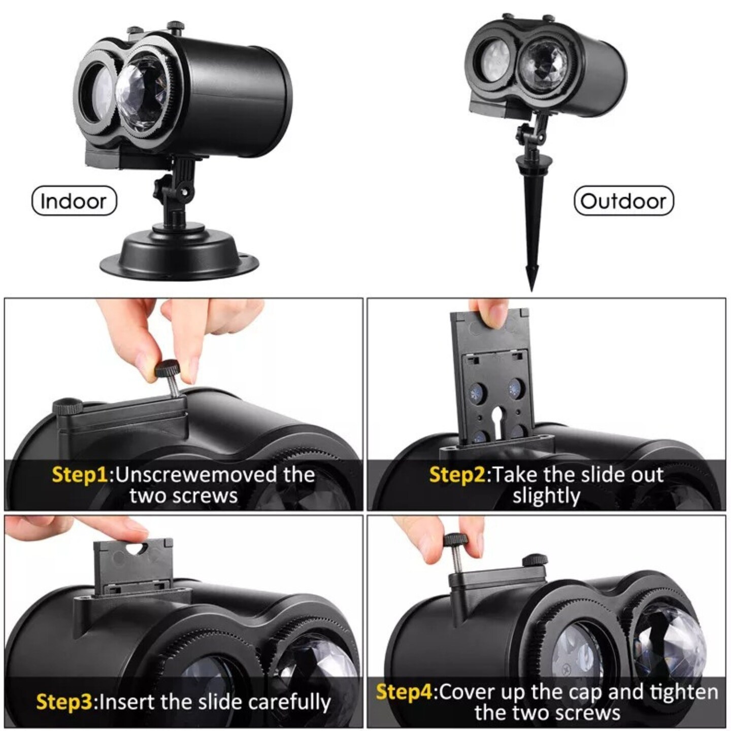 Christmas 26 Pattern HD Projector Laser Light Snow Landscape Decor Lamp