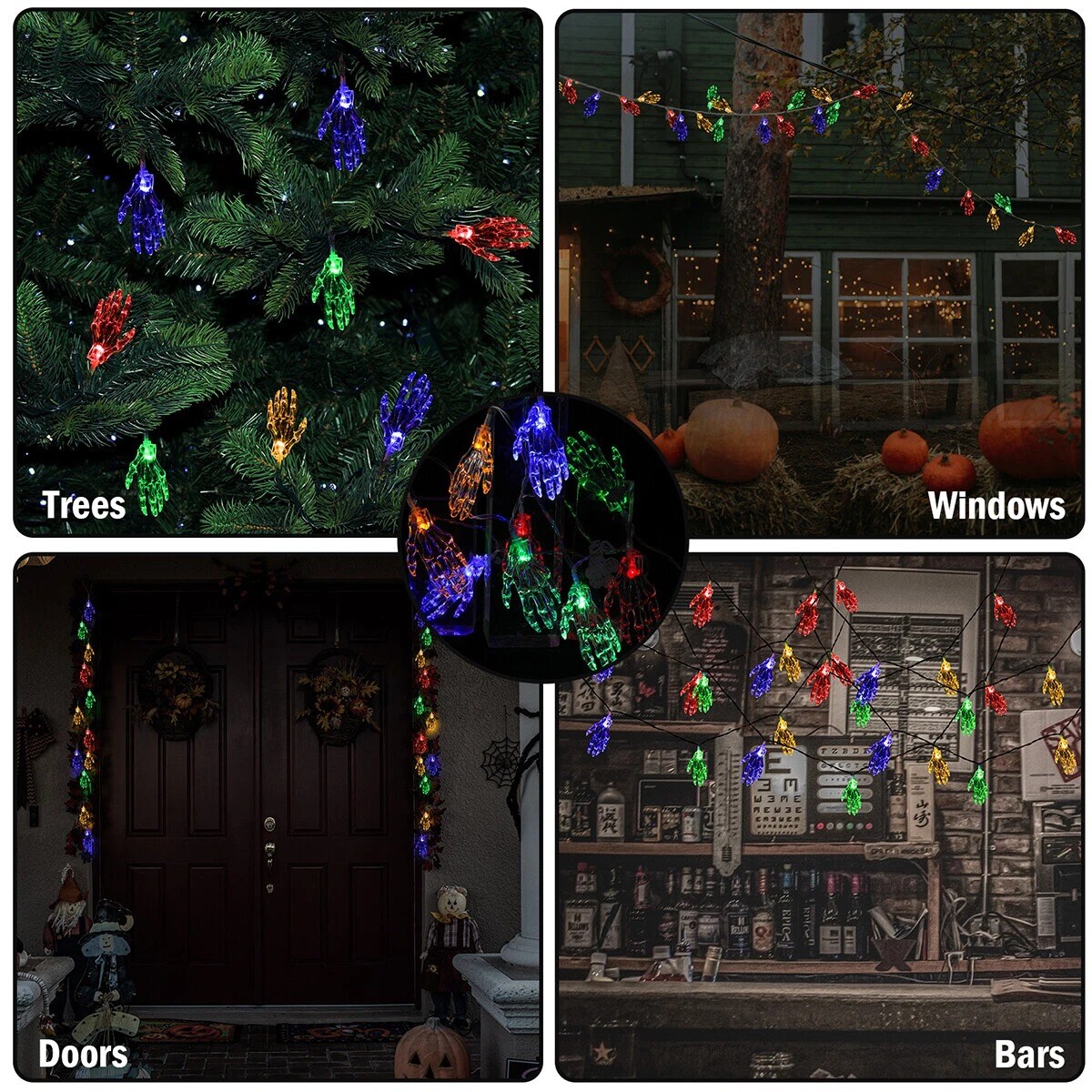 10FT 3M 20 Lights Halloween LED String Waterproof Steady On & Flash Light Modes