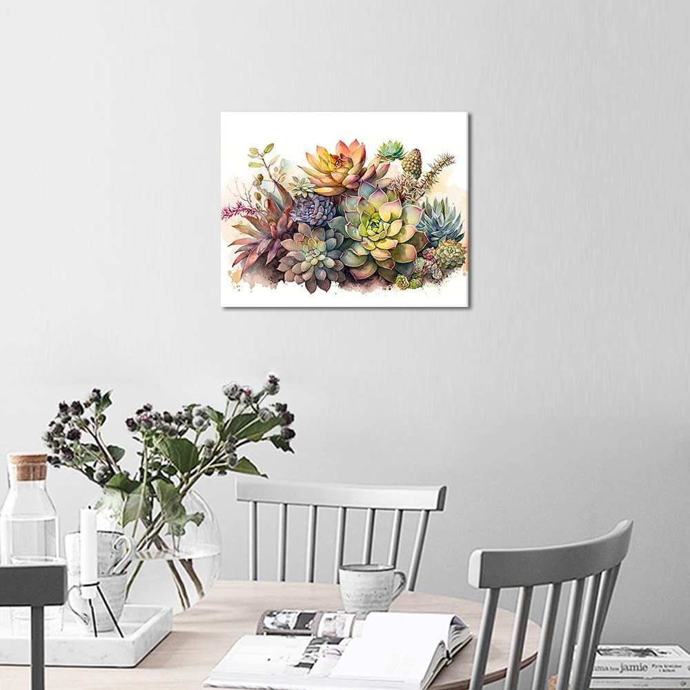 Paint by Number Kit - Succulent Garden Oil Painting on