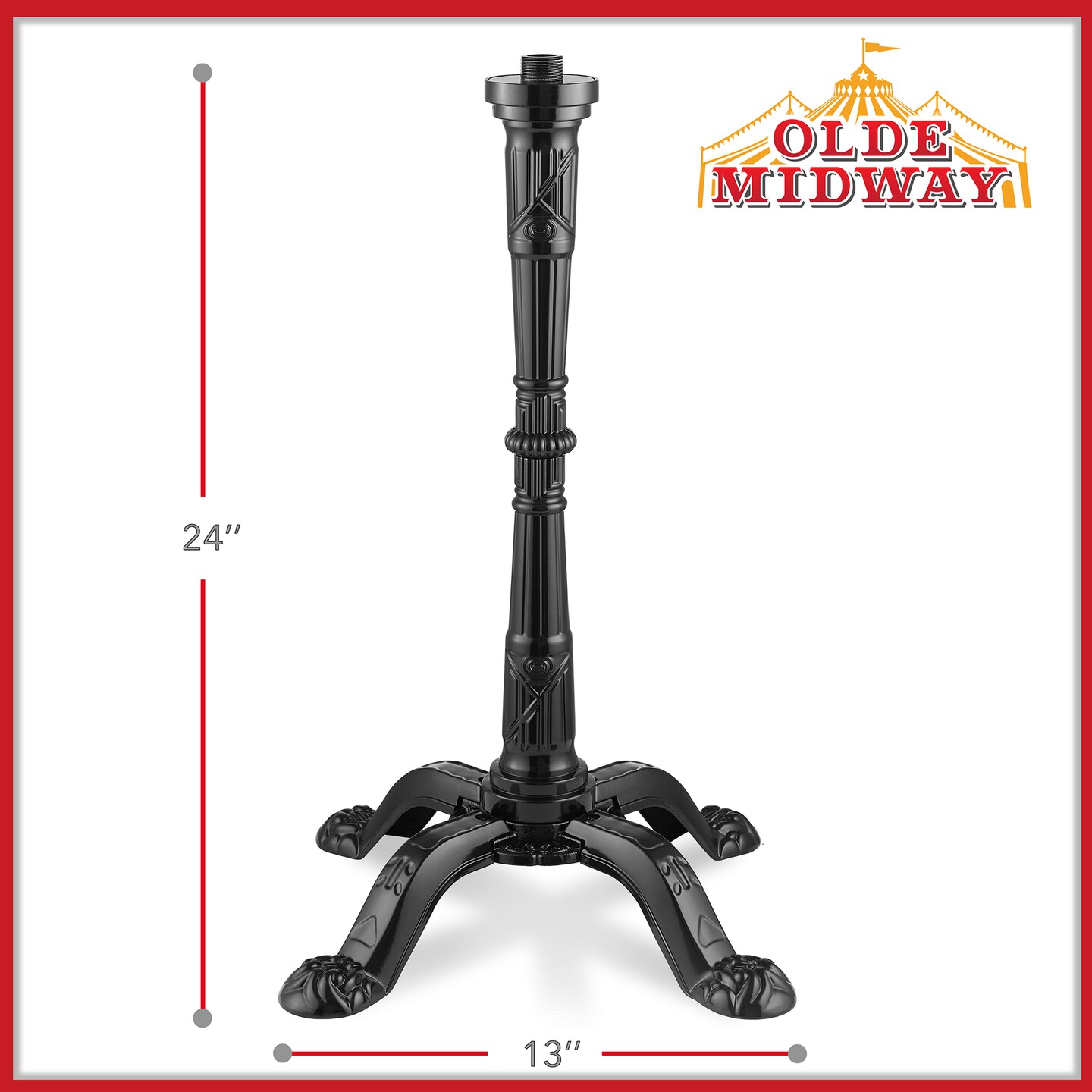Olde Midway Gumball Machine Stand for 15" Vintage-Style Candy Dispensers