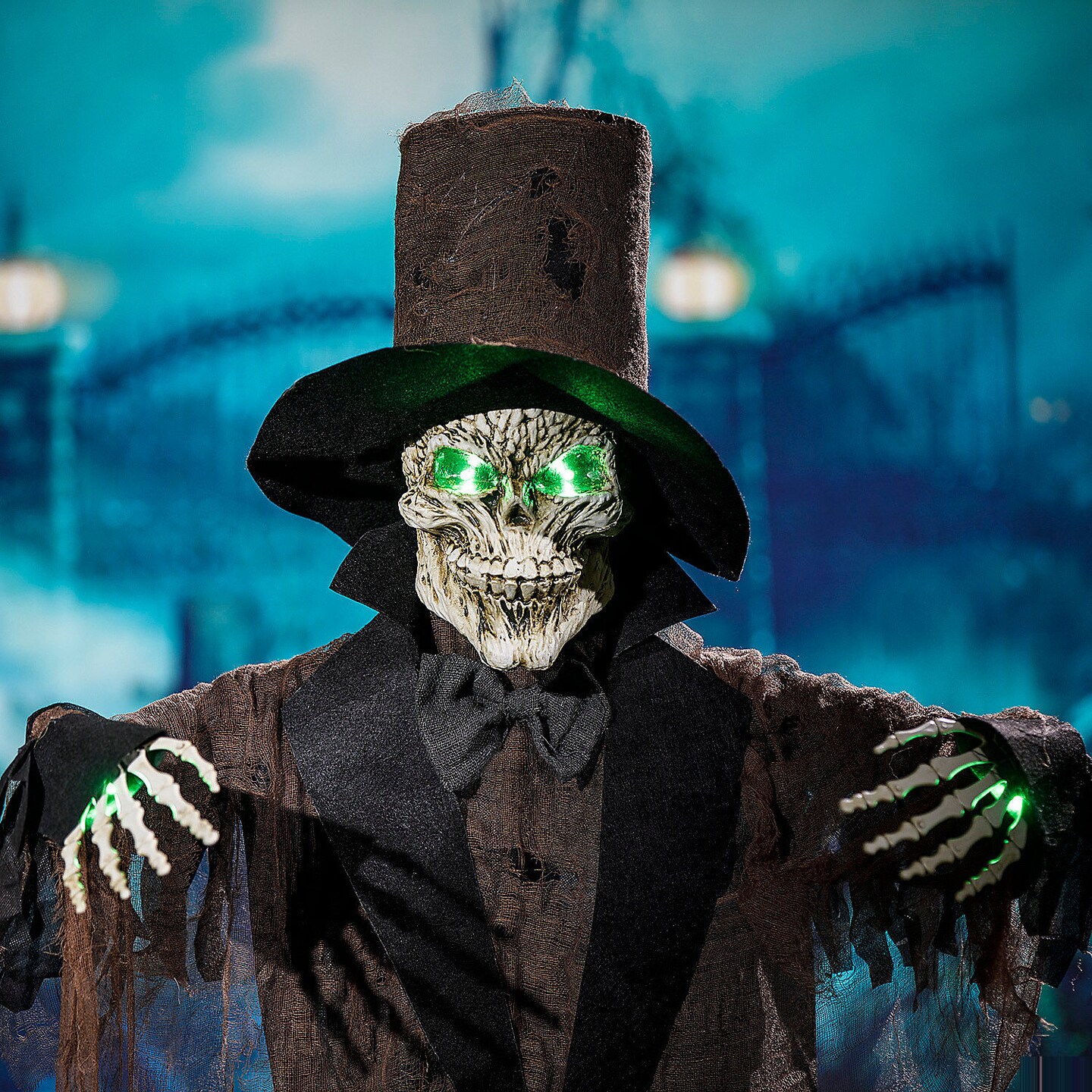 Light Up Standing Black Skeleton Halloween Decoration 66&#x22;