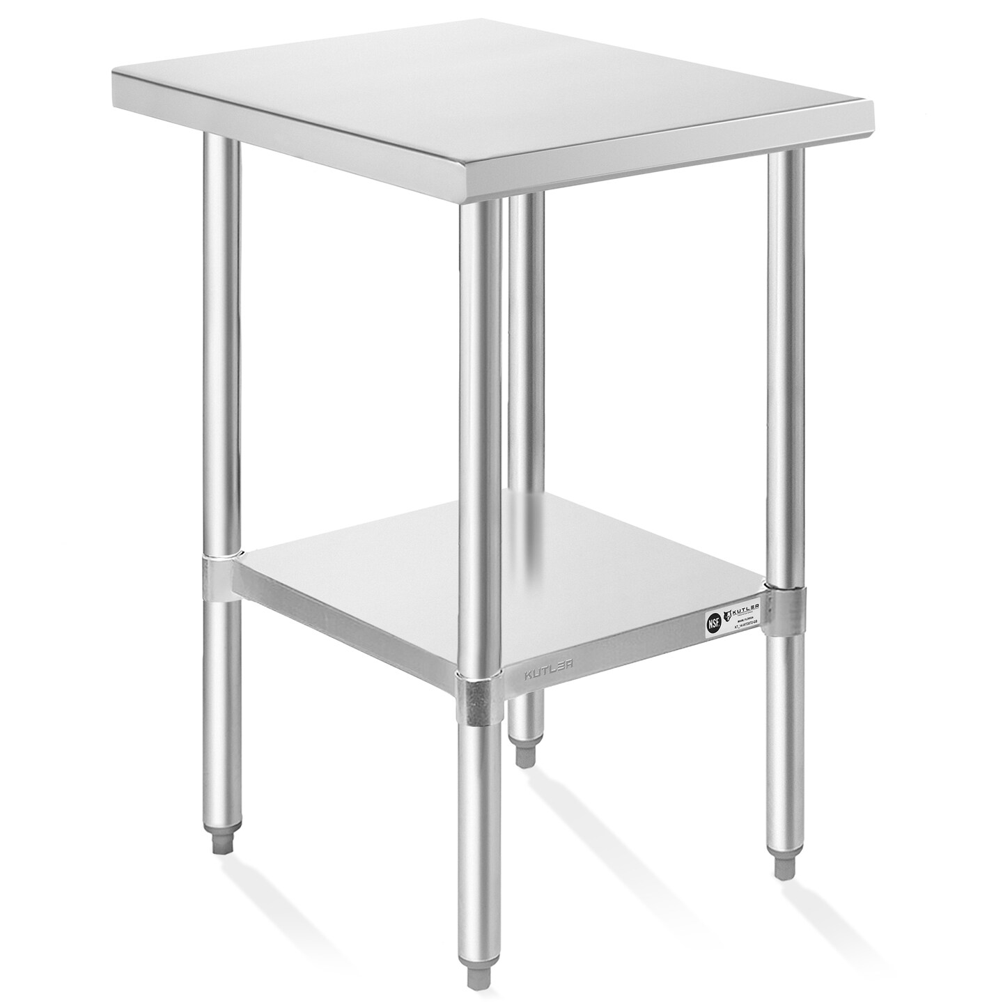 KUTLER Stainless Steel Table, NSF Heavy Duty Commercial Kitchen Prep and Work Table with Undershelf for Restaurant, Hotel, Home