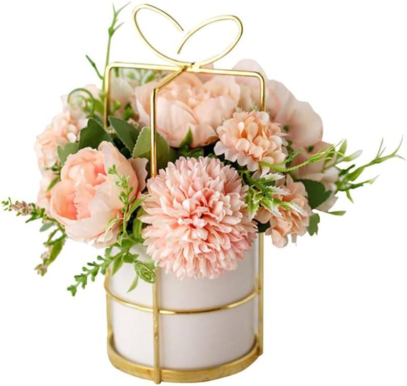 Fake Artificial Flowers in Vase Faux Peony Silk Hydrangea Flower Centerpieces D&#xE9;cor for Wedding Table Decoration