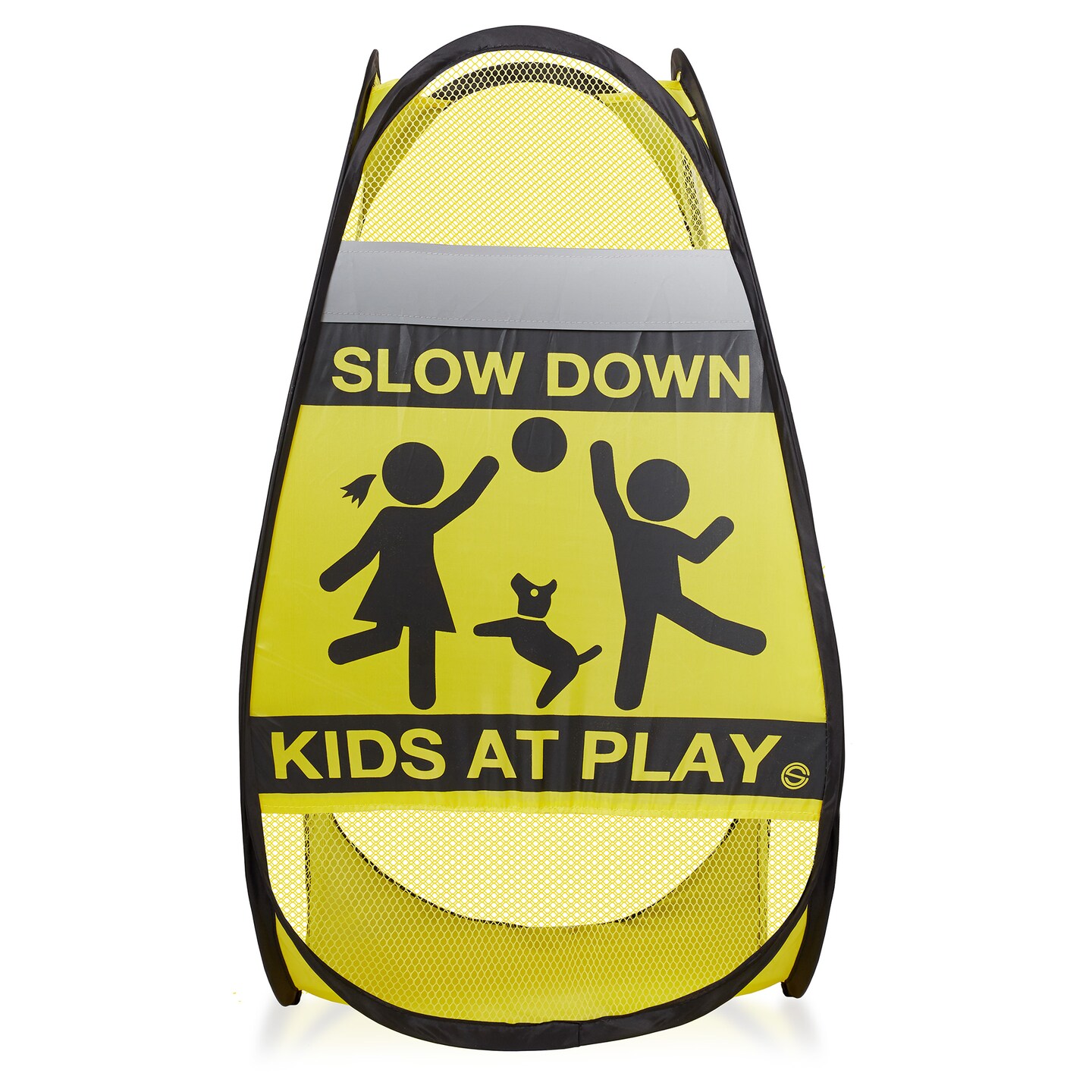 Dryser 3-Pack Caution Slow Down Kids at Play Safety Signs with Reflective Tape - 24&#x22; Yellow Pop-up Children at Play Signs