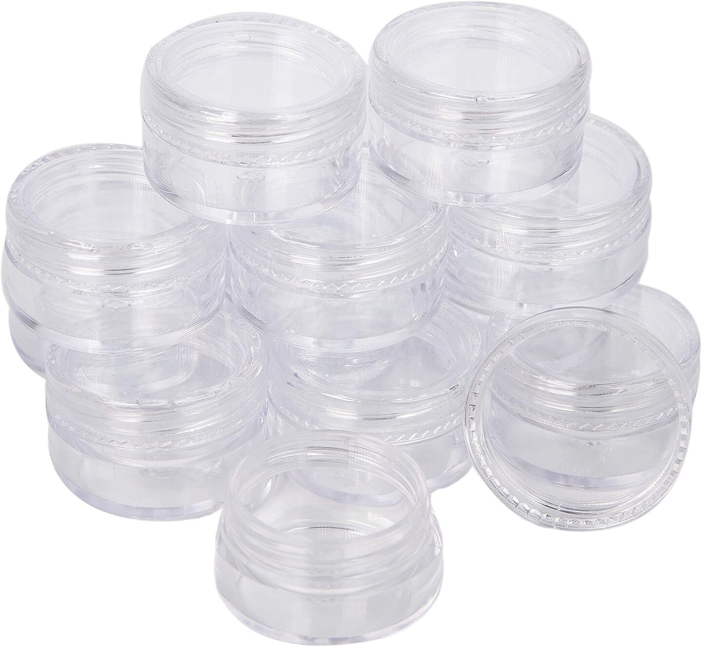 The Beadsmith Personality Case - Clear Storage Organizer Box, 5 x 3.75 x 0.9 inches - Includes 12 Small Containers with lids - 1.2 x 0.7 inches, Bead Holder