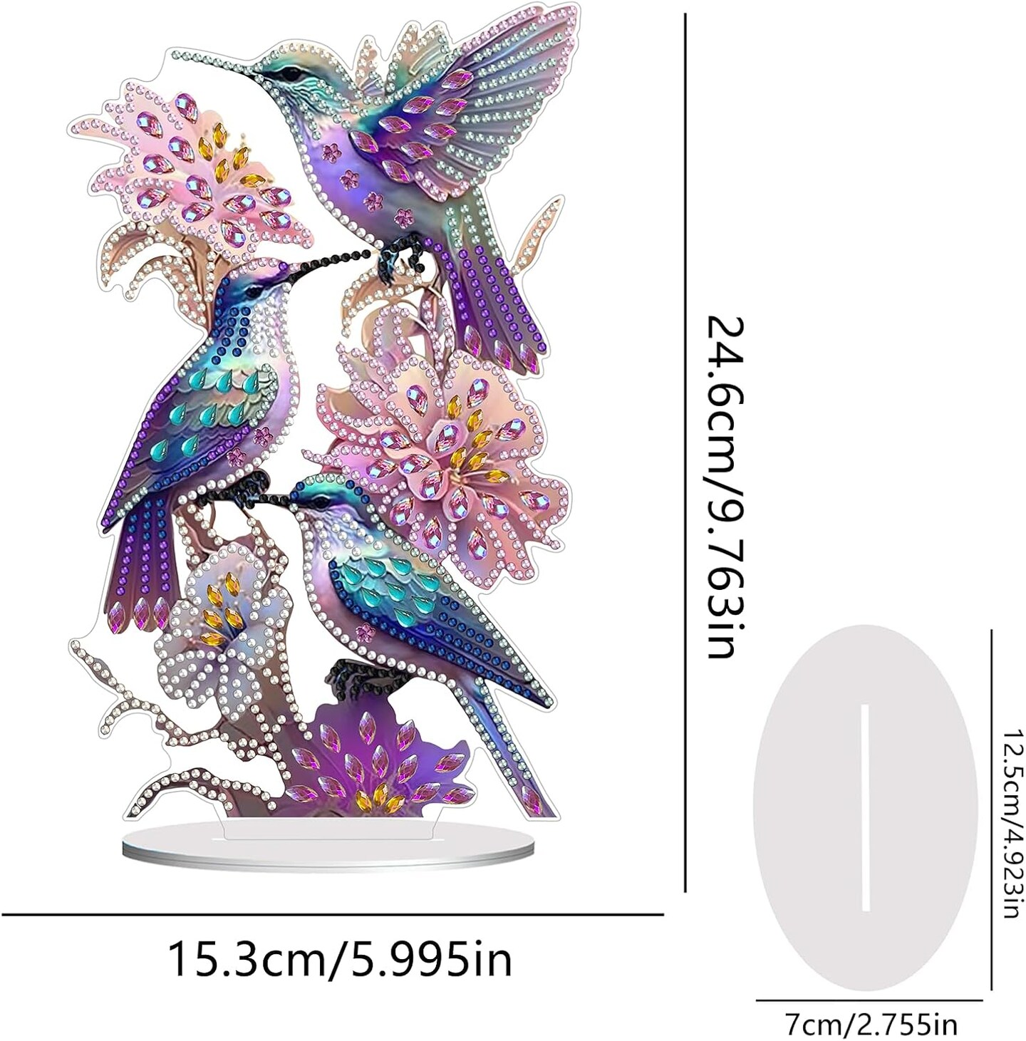 DIY Diamond Painting Desktop Ornament Hummingbird Kits (HUMMINGBIRD) 0.1 x 1 x 0.1 inches
