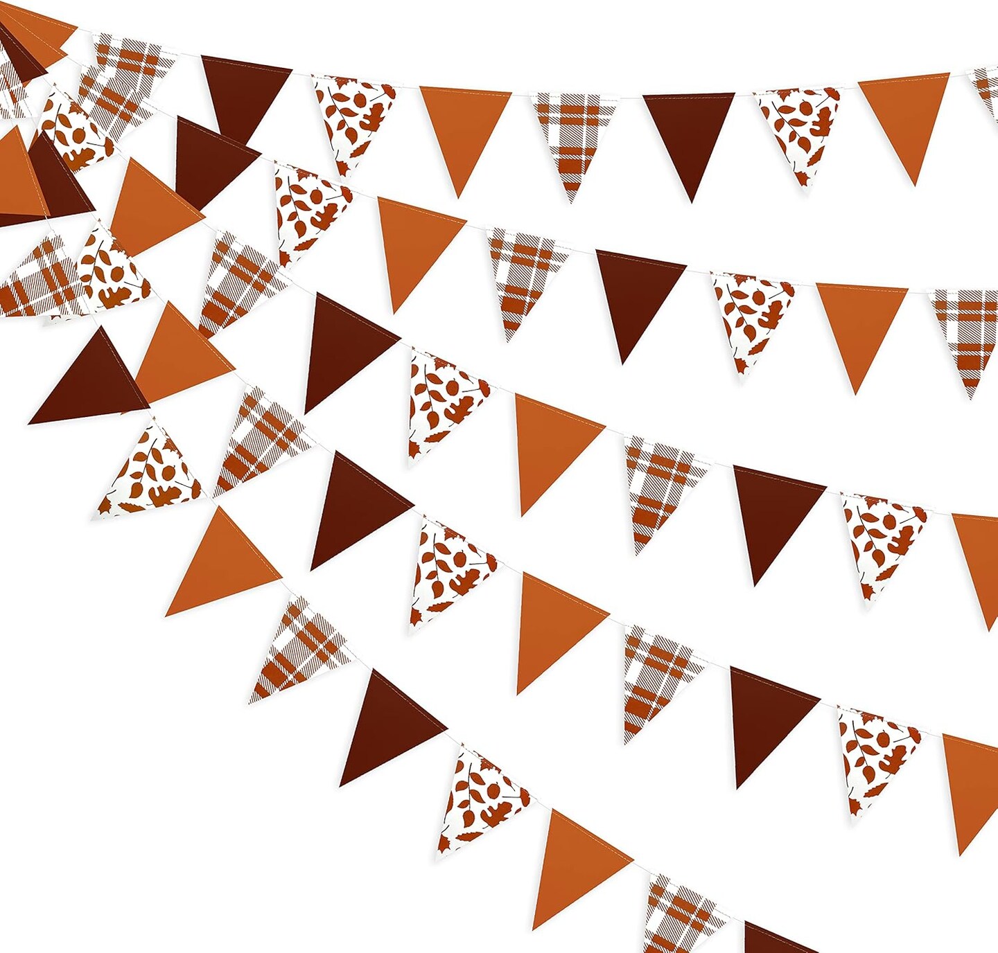 Fall Maple Leaf Pennant Banner - Triangle Hanging Bunting Flag for Thanksgiving Decorations, Autumn Birthday Party, Harvest Bridal Shower, and Pumpkin Theme Baby Shower