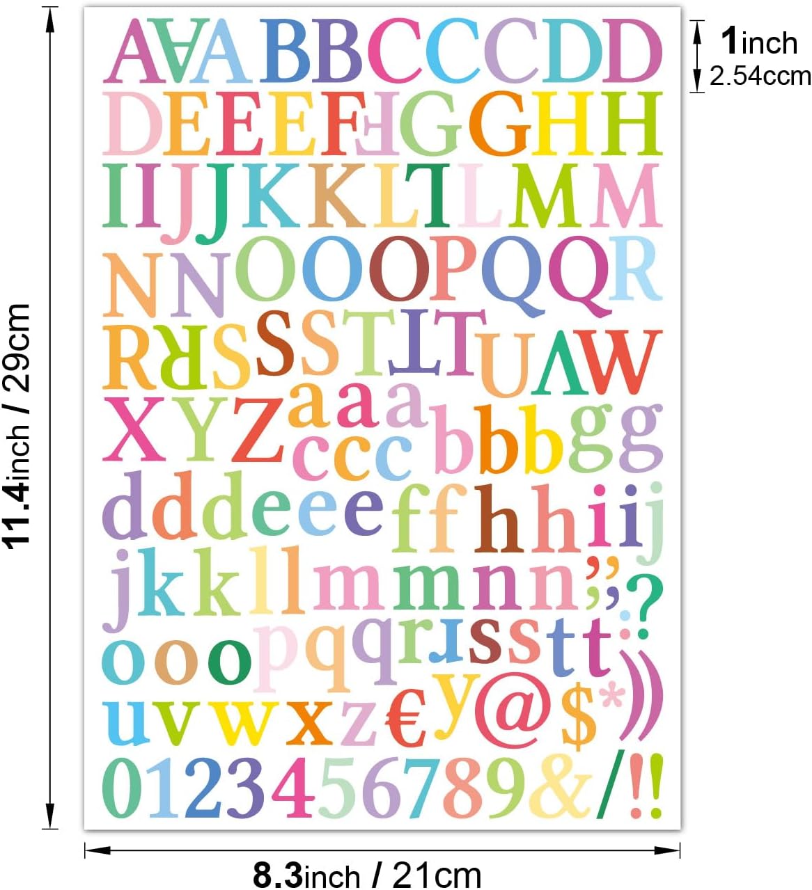 10 Sheets 1320 Alphabet Stickers Letter Sticker Vinyl Self-Adhesive Number