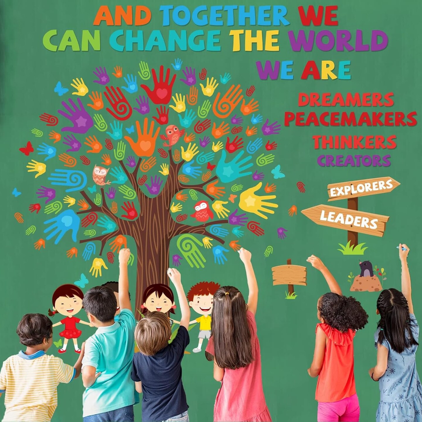 156PCS Classroom Tree Bulletin Board Decorations Set