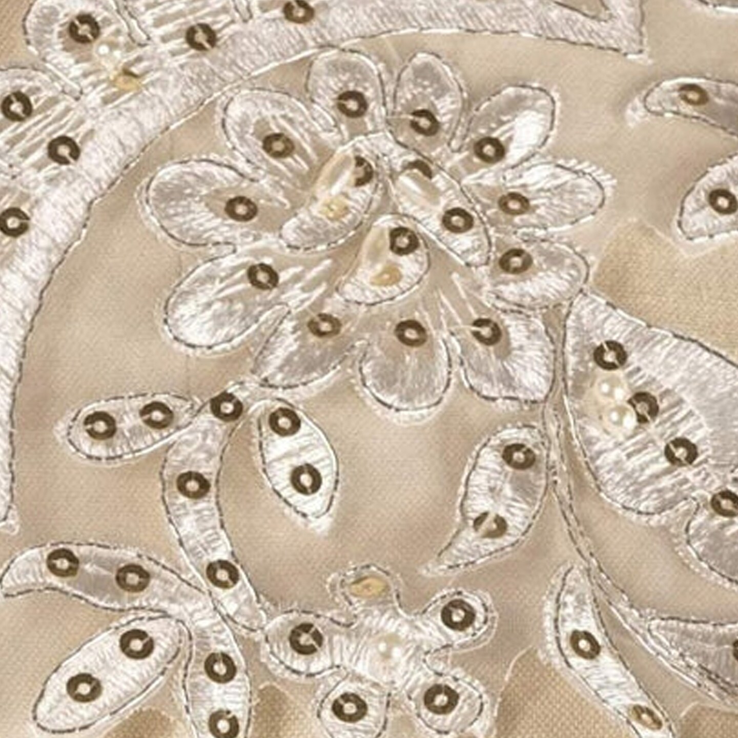 1 Yard Ivory and Gold Bridal Lace Trim with Beaded Roses and Scalloped Edges 6 Inch
