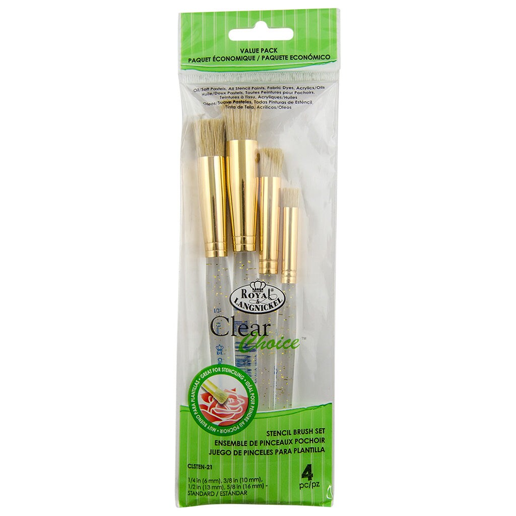 CLSTEN-21 | Clear Choice™ 4pc Standard Stencil Brush Set