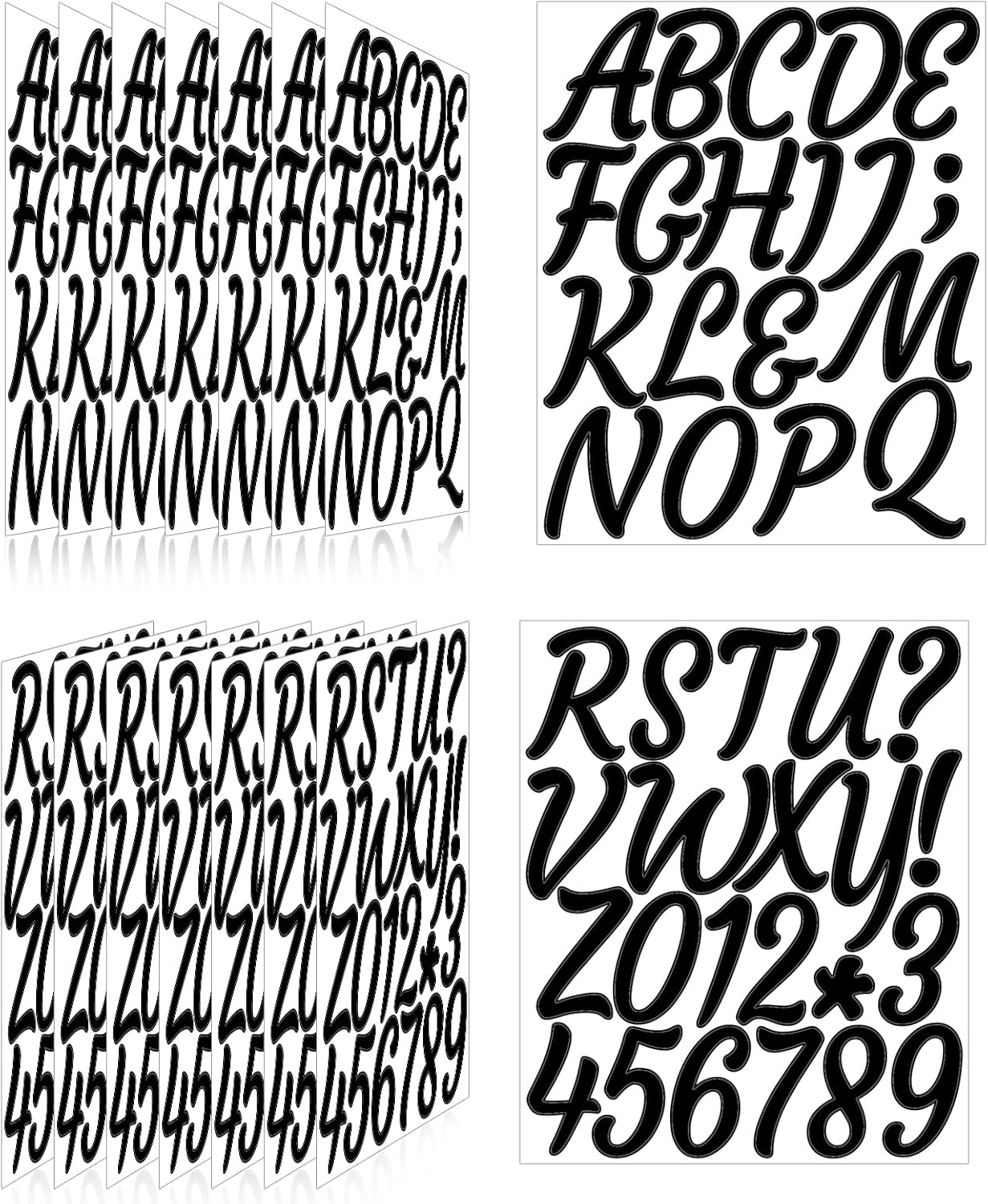 3" Black Vinyl Letter & Number Stickers | 336 Pcs Waterproof Alphabet Kit