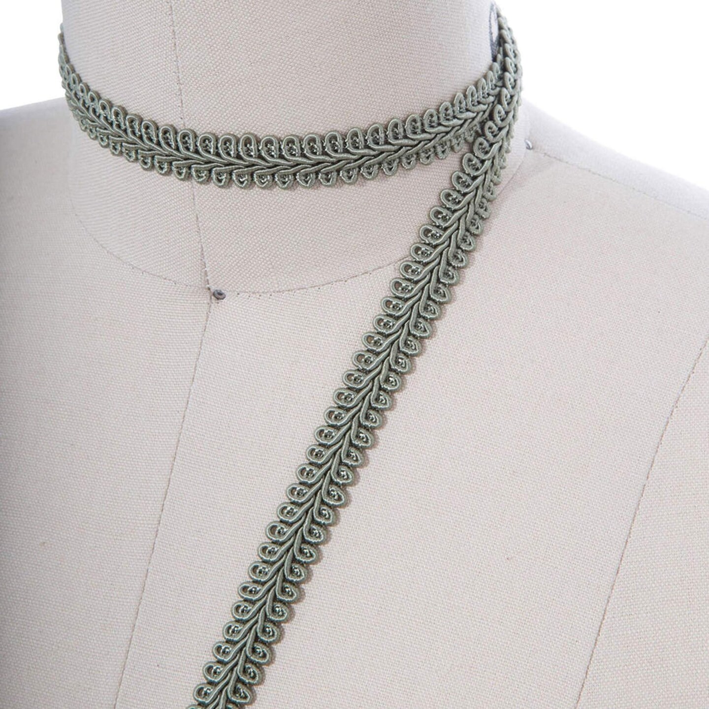 2 Yards 5/8" Width Moss Green Braided Upholstery French Gimp Trim for Victorian Home Decor