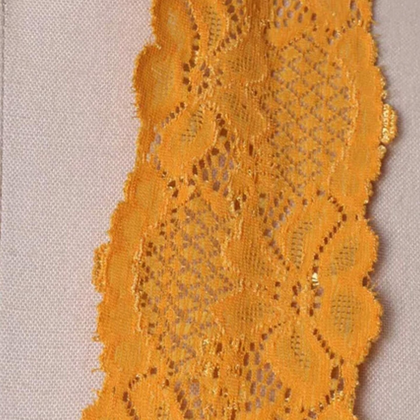 2 Yards Carrot Orange Wide Stretch Floral Elastic Lace Trim for Sewing Projects